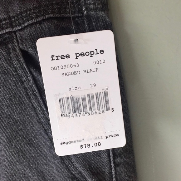 NWT Free People Side Car Sanded Black Distressed Mom Jean Pleated Mini Skirt 29 - Picture 6 of 13